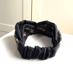 William Morris ⭐️使用的設計面料⭐️風信子✖️黑色⭐️頭巾髮帶 第4張的照片