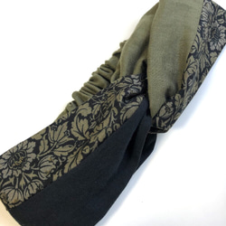 William Morris ⭐️ 使用的設計面料 ⭐️ Flowering Scroll ✖️ 卡其色 ⭐️ 頭巾髮帶 第6張的照片
