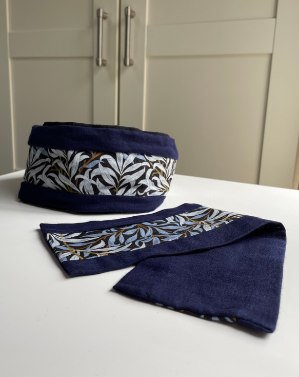William Morris 設計面料使用 ⭐️ Willow Bow blue ✖️ 絲帶 ⭐️ 頭巾髮帶 第8張的照片