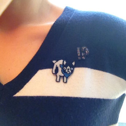 （再次上架）動物胸針（法國鬥牛犬藍色） 第3張的照片