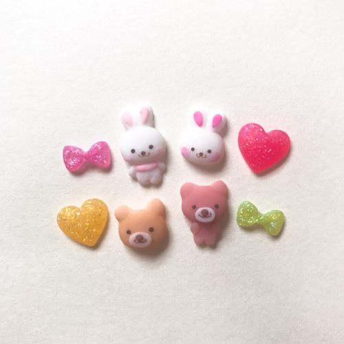 3dネイルパーツ オーダー くま うさぎ 痛ネイル セルフネイル