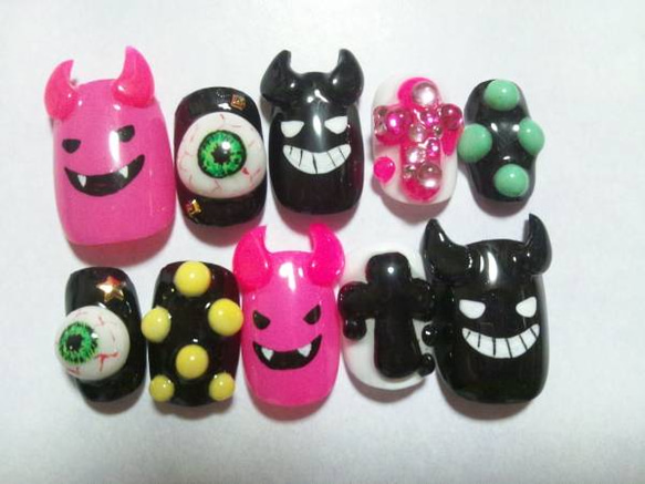 きゃりーちゃんグロカワx目玉☆3Dネイルチップ ネイルチップ（つけ