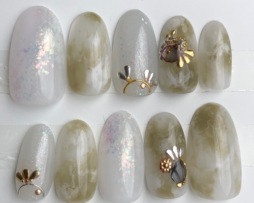 Pream マーブルネイルチップ 10個セット 0_fdcd7574bf77c8d774cbb4d8fcaf