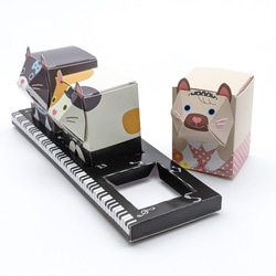 3匹のおめかしネコBOX / ペーパークラフト / ギフトボックス / クリアケース付き 2枚目の画像