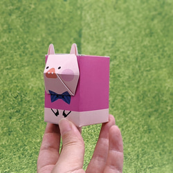 3匹の子ぶたBOX / ペーパークラフト / ギフトボックス / クリアケース付き 3枚目の画像