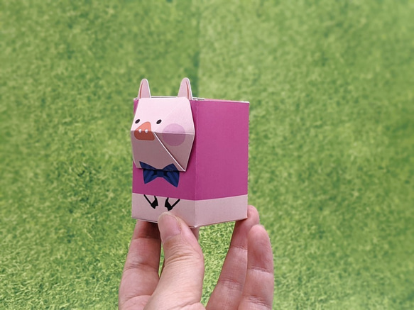 3匹の子ぶたBOX / ペーパークラフト / ギフトボックス / クリアケース付き 3枚目の画像