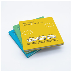 鉄道駅スタンプ帳 B // 蛇腹式  手製本 // 鉄道イラスト // 絵日記帳 // スケッチ帳 6枚目の画像