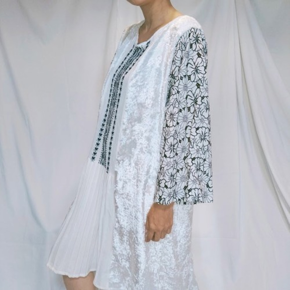 ⚡️Mother's made⚡️刺繍袖ベロアワンピース 3枚目の画像