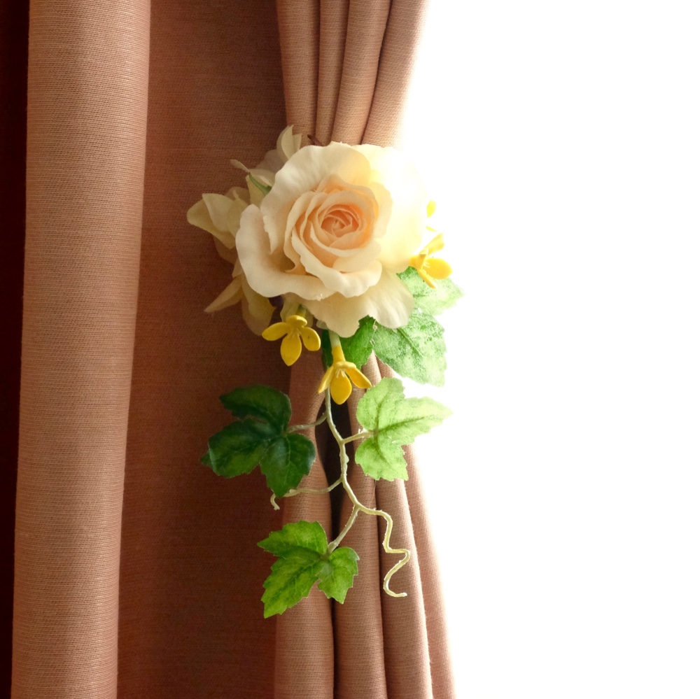 カーテンクリップ・カーテン留め・ローズ アートフラワー 花呟-kagen