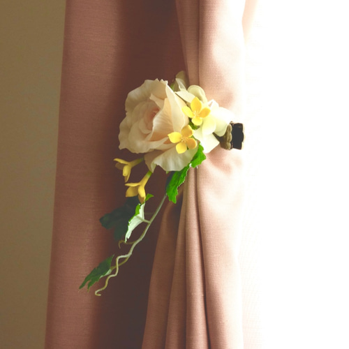 カーテンクリップ・カーテン留め・ローズ アートフラワー 花呟-kagen