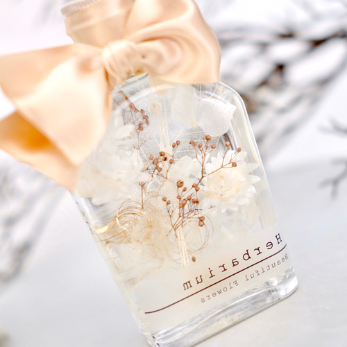 ハーバリウム/ウイスキーボトル ハーバリウム・植物標本 花呟-kagen