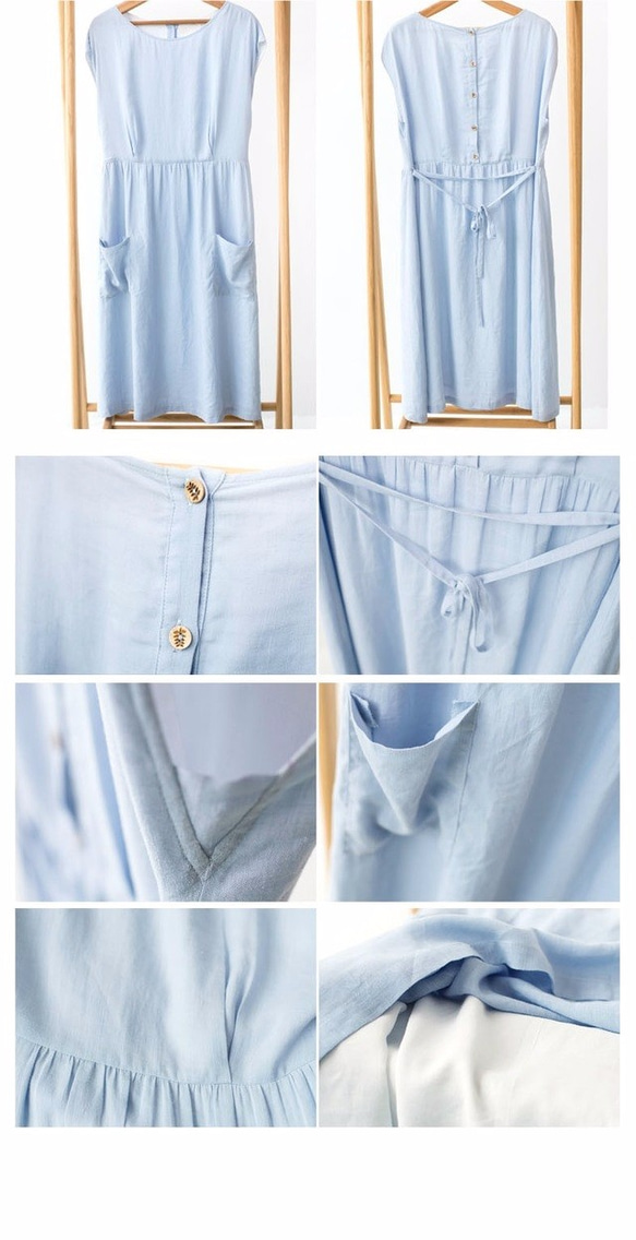 【訳有】前ポケット付きシンプルな半袖ワンピース♪ 5枚目の画像