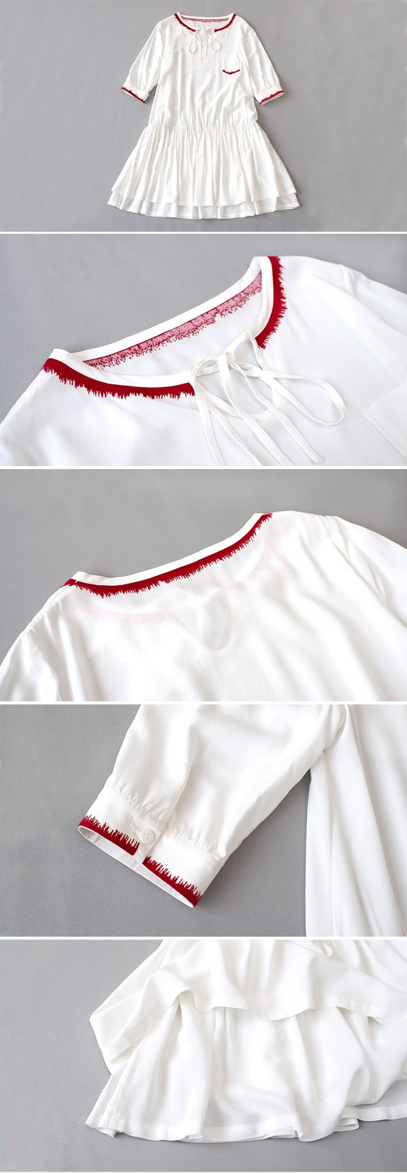 【M】二重スカート仕様刺繍付き大人可愛いワンピース♪ 4枚目の画像