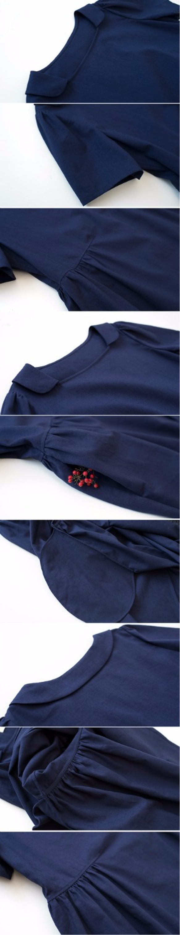★SALE★【S】ゆったりポケット付き丸襟シンプルな半袖ワンピース♪ 5枚目の画像