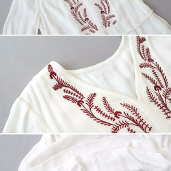 【L】刺繍入りシンプルなロングワンピース♪ 5枚目の画像