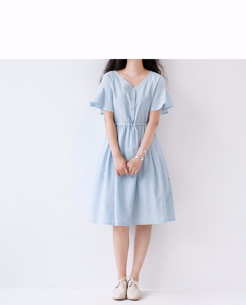 【S】爽やかゆったりシンプルな半袖ワンピース♪