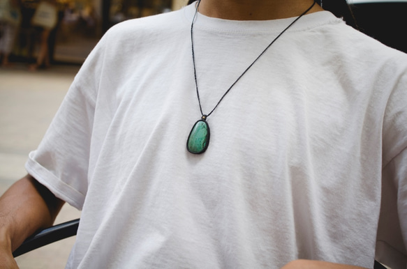 Tibet産 turquoise - Macrame necklace 2枚目の画像