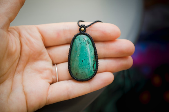 Tibet産 turquoise - Macrame necklace 5枚目の画像
