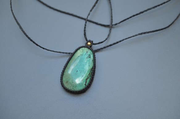 Tibet産 turquoise - Macrame necklace 8枚目の画像