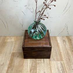 竹と焼桐の花台　焼き色：こげ茶 1枚目の画像