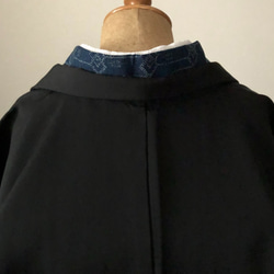 正絹　袷羽織　黒紋付地の紋抜き　ブラックジャケット風に 8枚目の画像