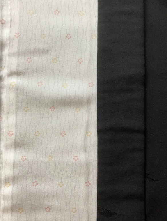 正絹　袷羽織　黒紋付地の紋抜き　ブラックジャケット風に 9枚目の画像