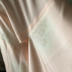 正絹　袷長襦袢　ベビーピンクにぼかしの梅柄　無双袖　居敷あて付き 3枚目の画像
