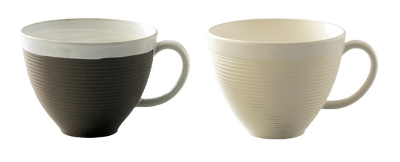 SENDAN　カフェマグカップ 　ブラック・ホワイト　ギフトセット　おうちごはんに　母の日・父の日　おうちカフェ　 2枚目の画像