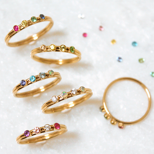 14kgf 石を自由に選べる天然石のアミュレットリング◇ルビー