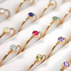 特集掲載》14kgf 選べる誕生石・天然石の一粒リング 約0.3ct◇ルビー