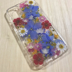 ✨カラフルなお花達✨押し花iPhone11、12ケース 3枚目の画像