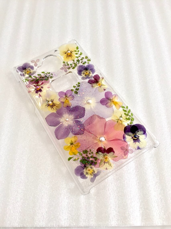 新作【さやか様ご専用】押し花✨ニチニチソウとビオラ②✨docomo  AQUOS  SH-04H ケース 3枚目の画像