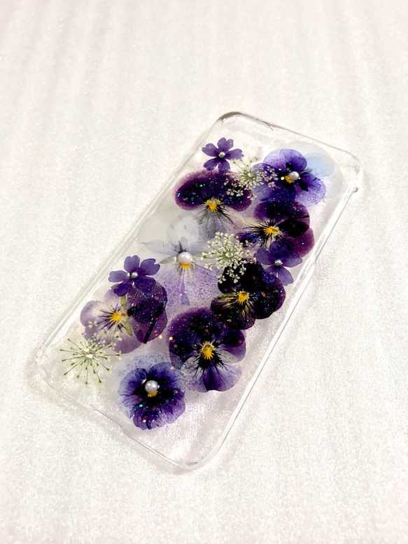 【さや様ご専用】✨purple gradation ビオラ✨ Xperia z5 compact so-02H ケース 2枚目の画像