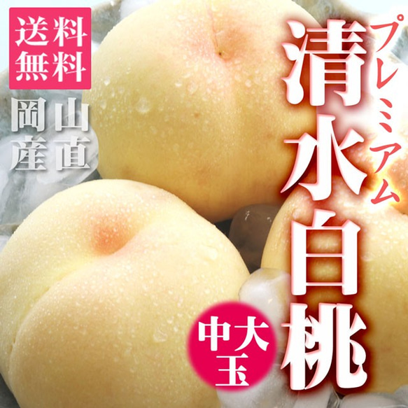 【予約】 桃 清水白桃 中大玉 約1.4kg（約290g×5個） 岡山産 お取り寄せ お中元 御中元 ギフト 白桃 もも 1枚目の画像