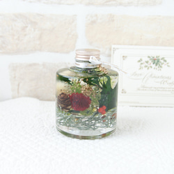 クリスマスハーバリウム　赤＆緑 ３個セット LED電飾付き 5枚目の画像