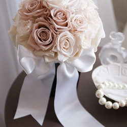 オールドローズメインピンク系ラウンドブーケ （プリザーブドフラワー