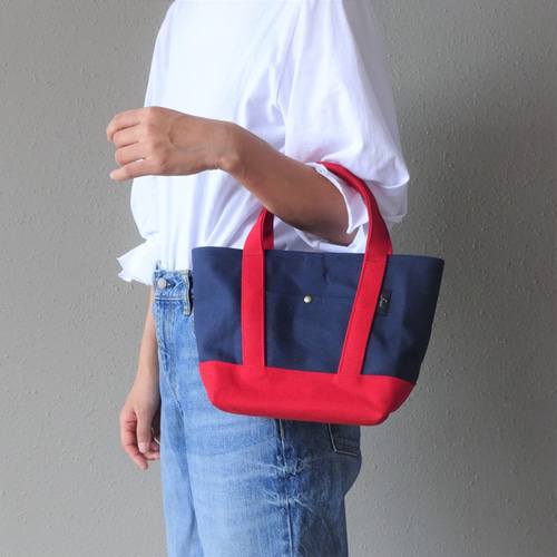 【美品】DECEMBERAY トートバッグ ネイビー/レッド 美品】DECEMBERAY トートバッグ ネイビー/レッド 美品