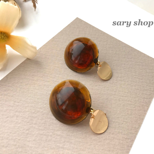 べっ甲カラー 大人シンプルラウンドレジンヘアゴム べっ甲カラー 大人シンプルラウンドレジンヘアゴム 大人デザイン