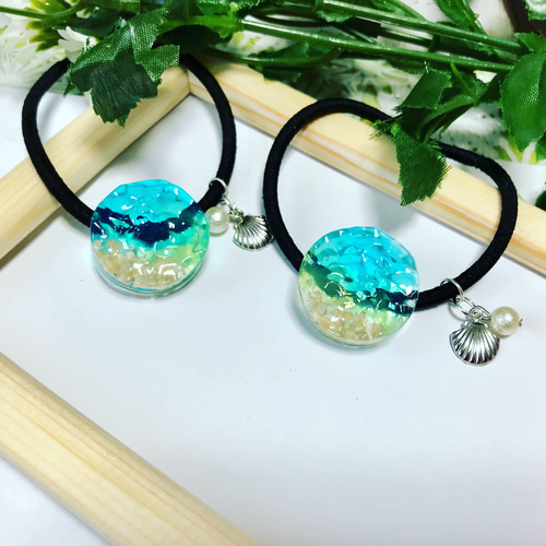 【Aー570】レジン ヘアゴム ハンドメイド レジン ヘアゴム ヘアゴム Y's Moon 通販 17311044