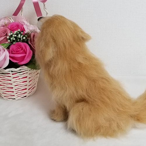 羊毛フェルト　ハンドメイド　ゴールデンレトリバー 羊毛フェルト ゴールデンレトリバー momoichigo 羊毛フェルト