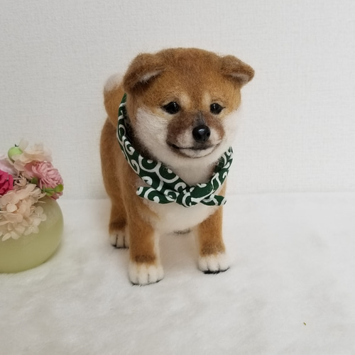 羊毛フェルト豆柴 柴犬子犬 完成品 羊毛フェルト SweetDog ふぅ