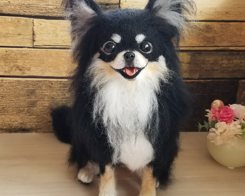 羊毛フェルト チワワ 　ブラックタン 羊毛フェルト チワワ ブラックタン 羊毛フェルト ♡ron♡ 通販 8076202