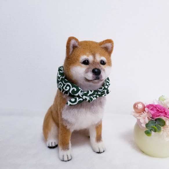 羊毛フェルト 豆柴 柴犬子犬 完成品 羊毛フェルト SweetDog ふぅ