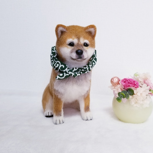 羊毛フェルト 豆柴 柴犬子犬 完成品 羊毛フェルト SweetDog ふぅ 通販