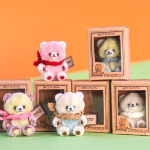Proomy 箱入りいちごミルククマさん ミニチュア テディベア インテリア 
