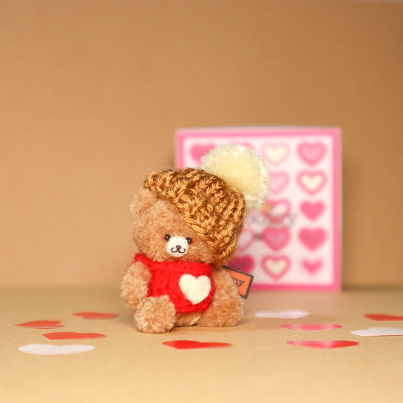 Proomy ハニーチョコクマさん バレンタイン ミニチュア テディベア インテリア 雑貨 3枚目の画像
