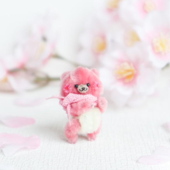 Proomy 桜クマさん ミルク ミニチュア テディベア 春 1枚目の画像