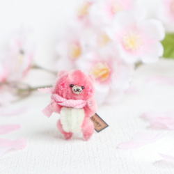 Proomy 桜クマさん ミルク ミニチュア テディベア 春 3枚目の画像