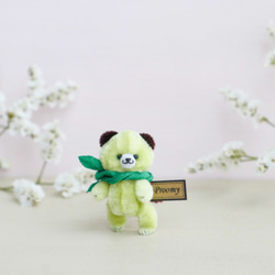 Proomy メロン色の赤ちゃんクマさん ミニチュア テディベア インテリア 雑貨 3枚目の画像