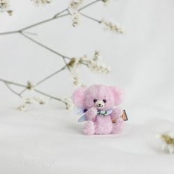 Proomy ライラック色の赤ちゃんチーキークマさん ミニチュア テディベア インテリア 3枚目の画像